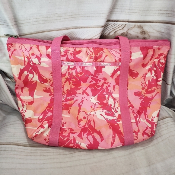 Lesportsac Bags Lesportsac Pink Cowboy Horse Print Shoulder Tote
